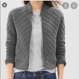 Gap Quilted Gray Bomber Jacket XS